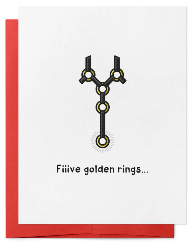 Five Golden Rings Greeting Card