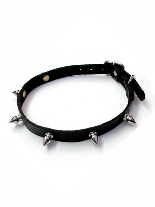 Stockroom Spiked Leather Collar