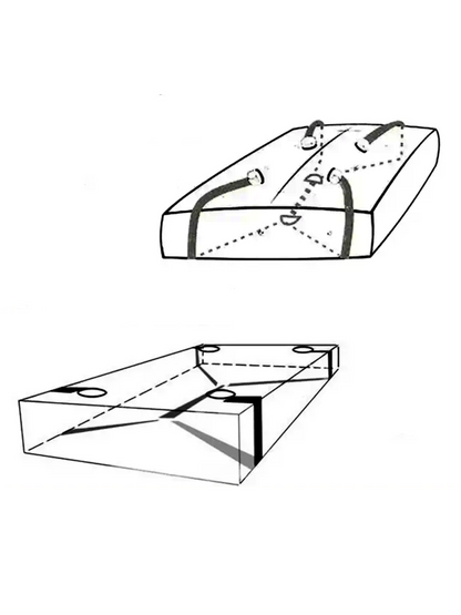 Under-The-Bed Bondage Kit Diagram with Mattress