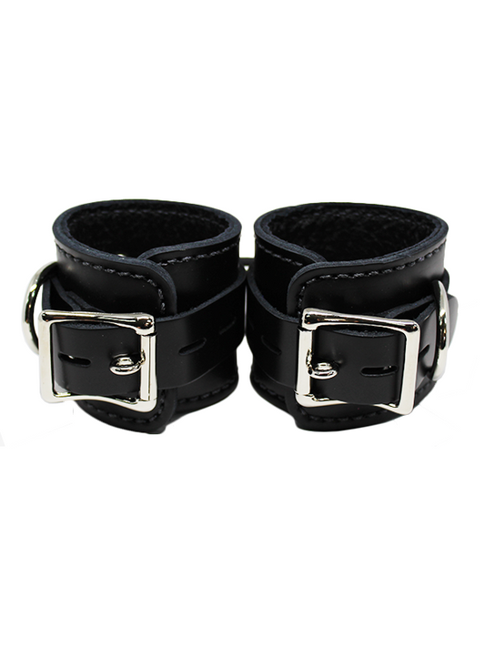 6Whips Latigo Wrist Restraints Black - Come As You Are