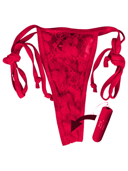 vibrating panties set Rechargeable Vibrating Panty Set with Remote Control Ring in Red main image 1