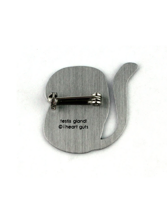 I Heart Guts Testicle Pin Backing