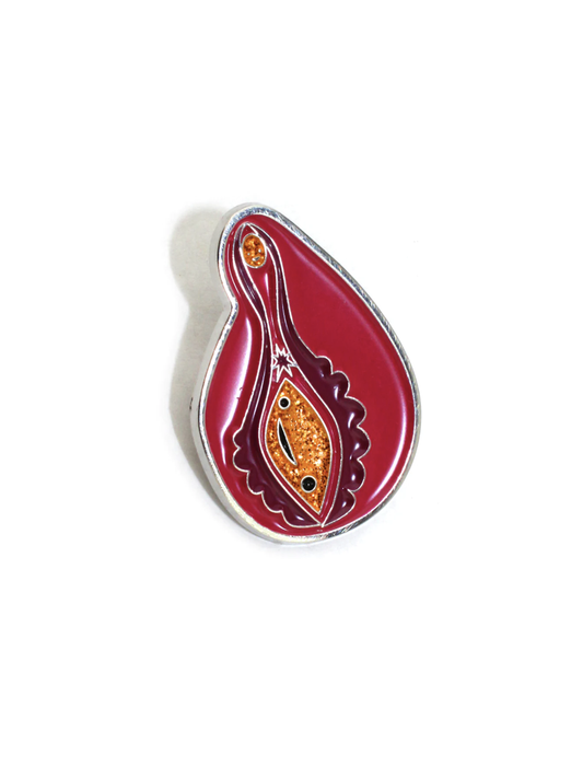I Heart Guts Vagina & Vulva Pin Detail