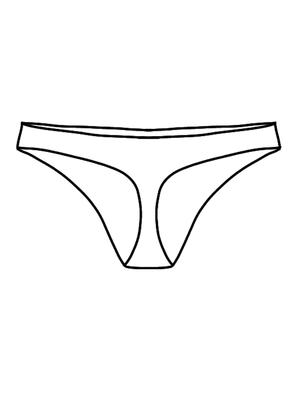 Origami Thong Mesh Gaff Outline - Come As You Are