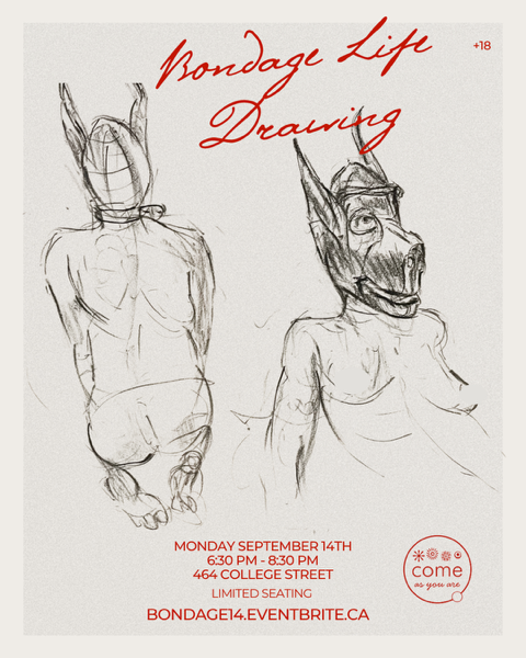 SOLD OUT ⚠️  September 14 ⛓️ Bondage Life Drawing with Stella May