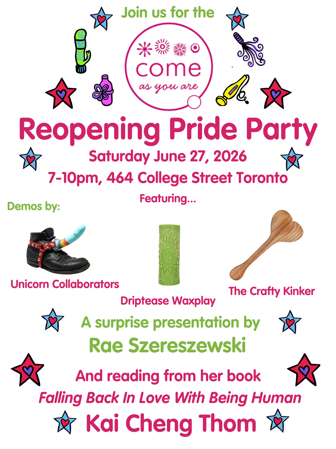 June 27, 7-10PM 🎉 Reopening Pride Party! 🌈