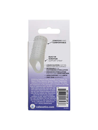 Product packaging with text on a white background