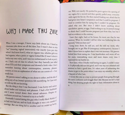 What I Would Tell My Teenage Self About Sex Zine