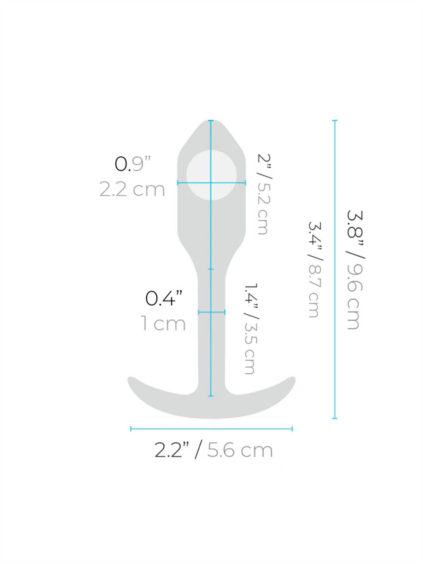 b-Vibe Snug Plug 1 with Dimensions