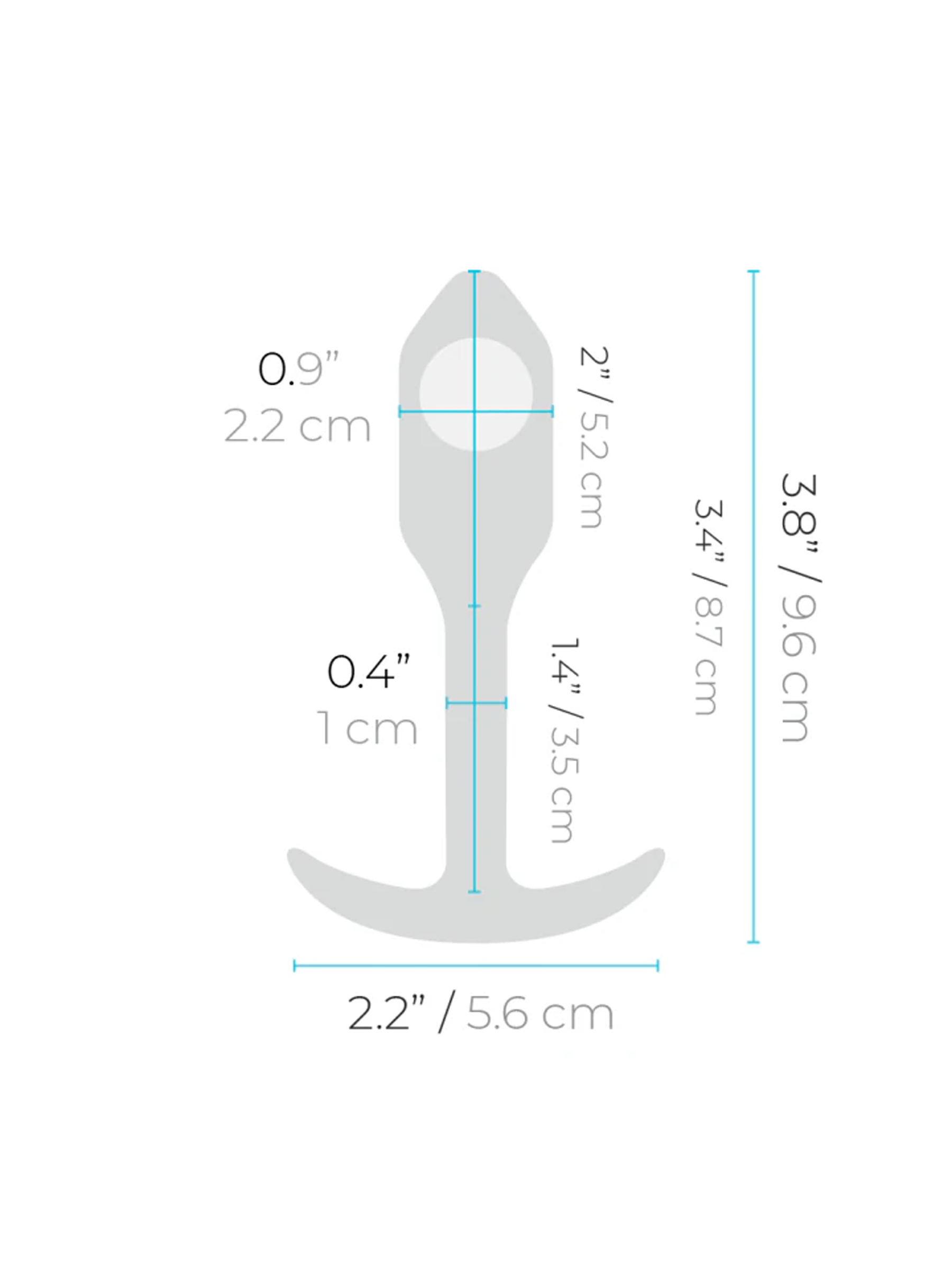 b-Vibe Snug Plug 1 with Dimensions