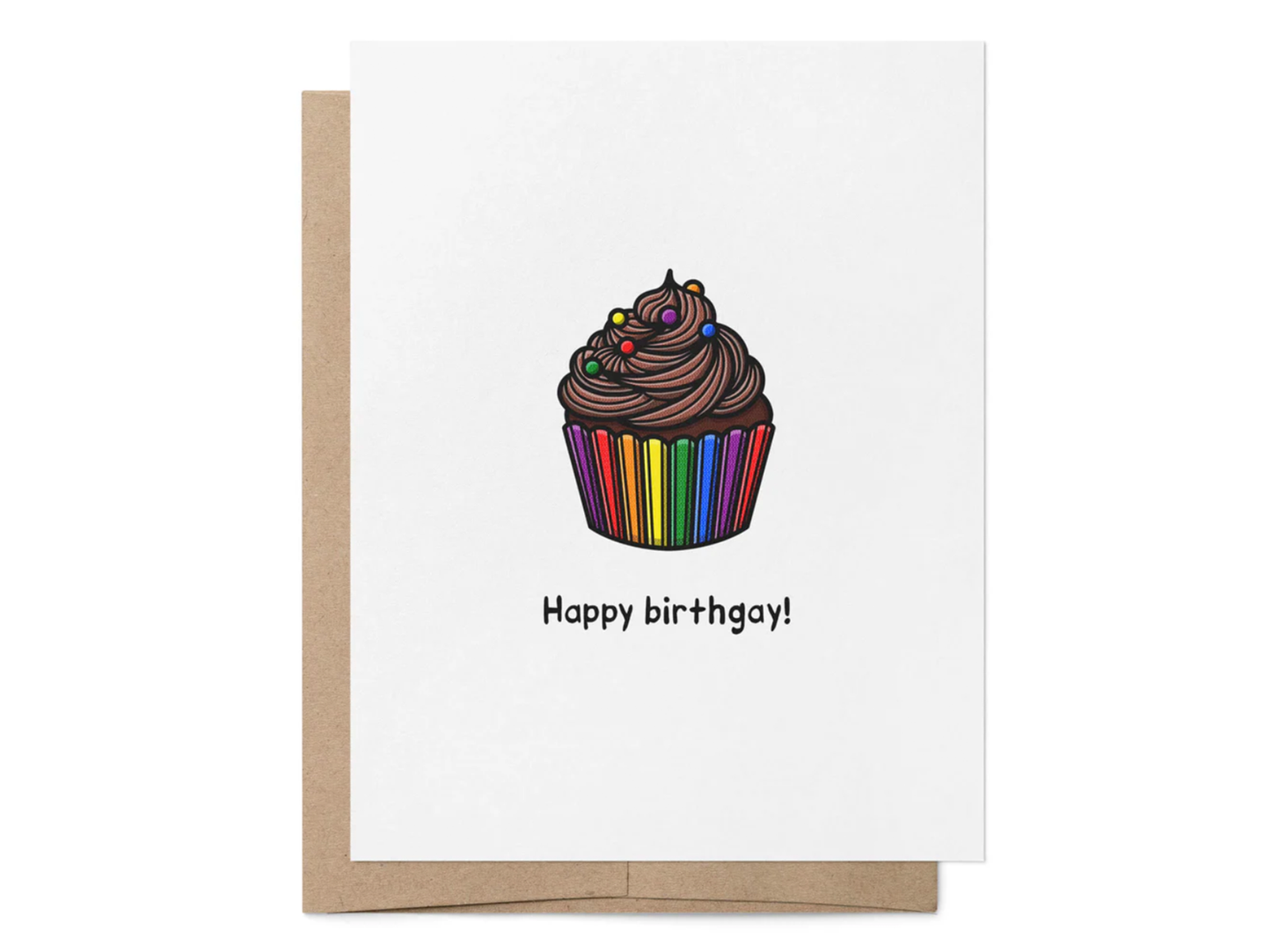 Happy Birthgay Chocolate Cupcake Greeting Card