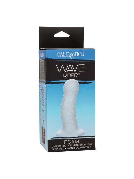 Calexotics Wave Rider silicone dildo packaging on a white background
