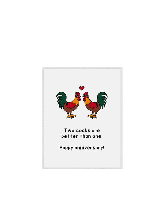 Two Cocks Are Better Than One Greeting Card
