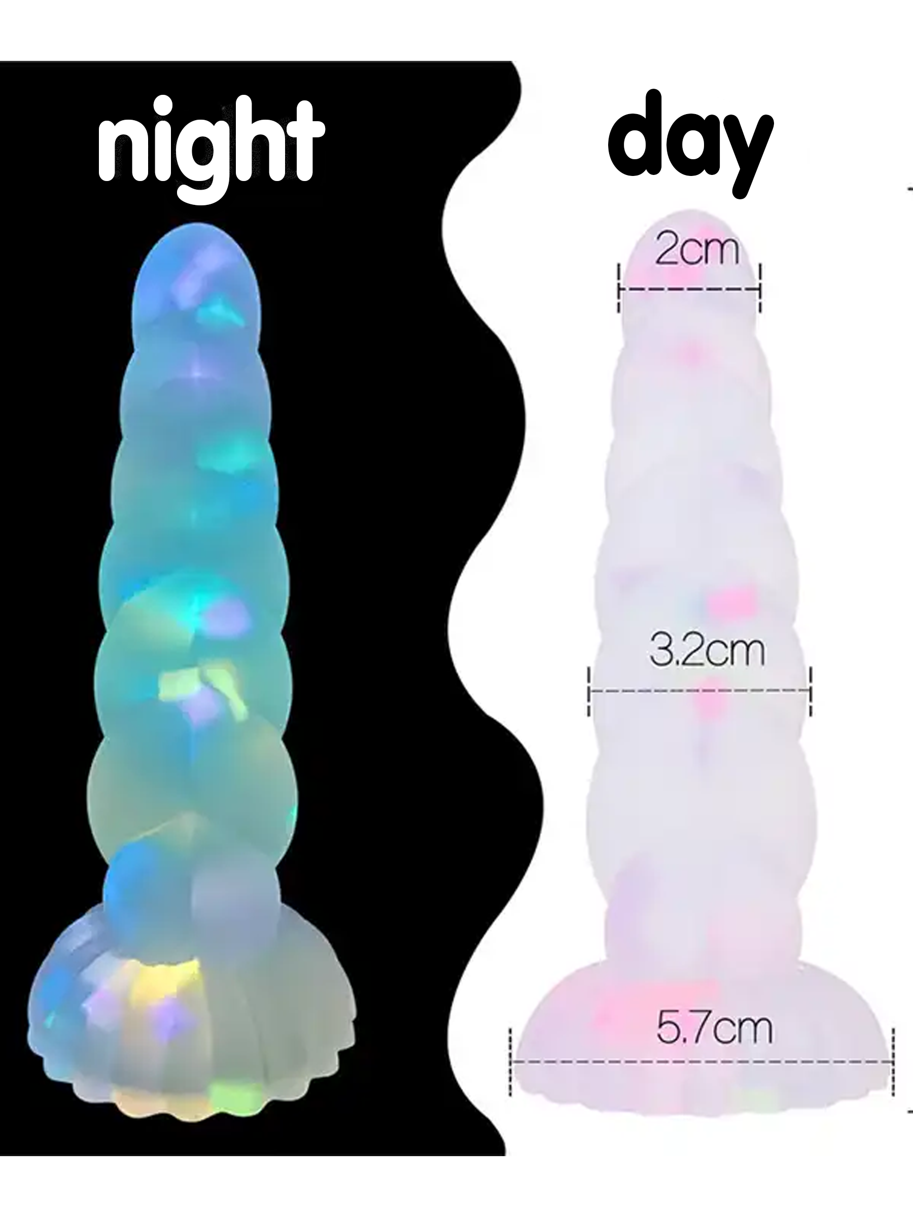 Creature Unicorn Confetti Dildo Glow-in-the-dark