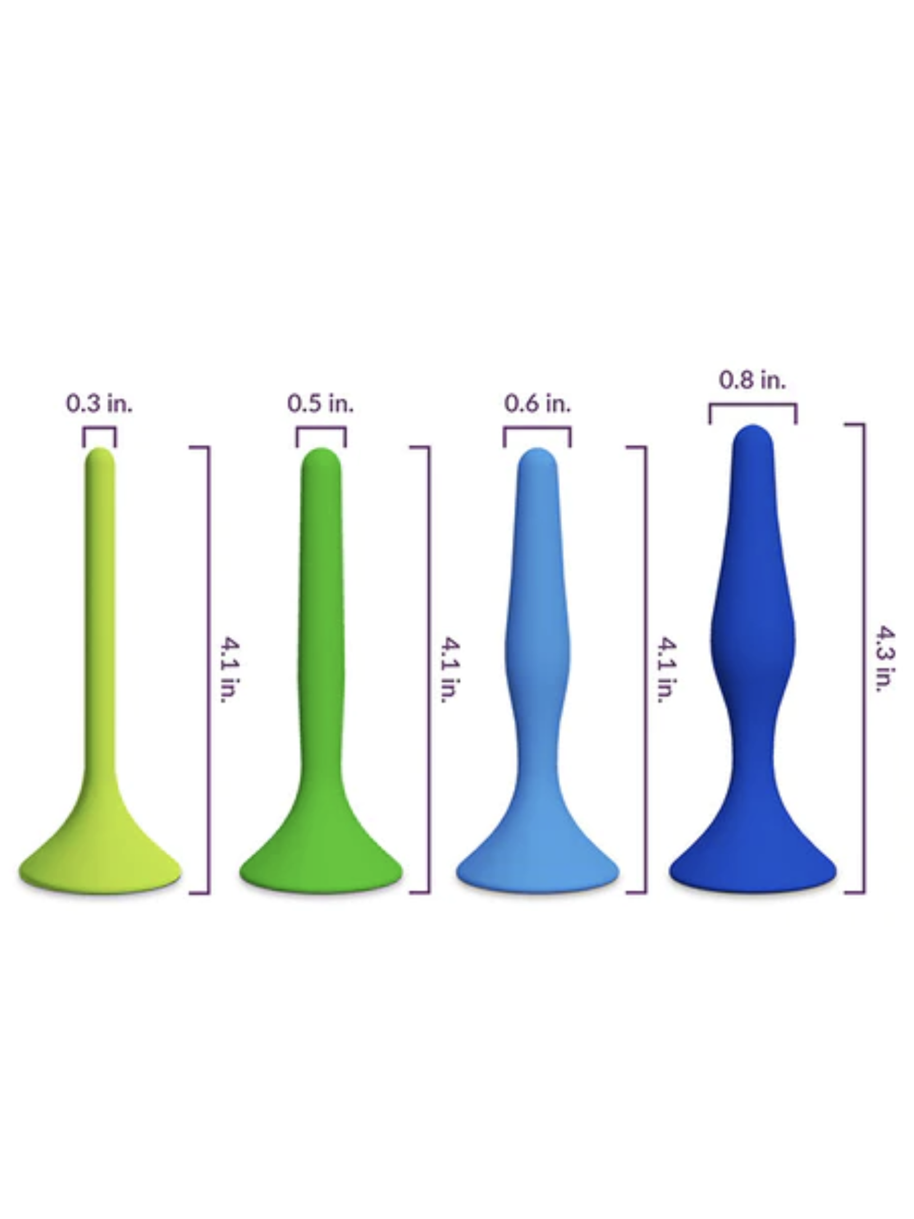 IntimateRose Rectal Dilators Small with Dimensions