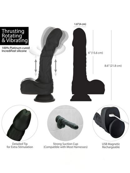 Naked Addiction Thrusting Dildo specs
