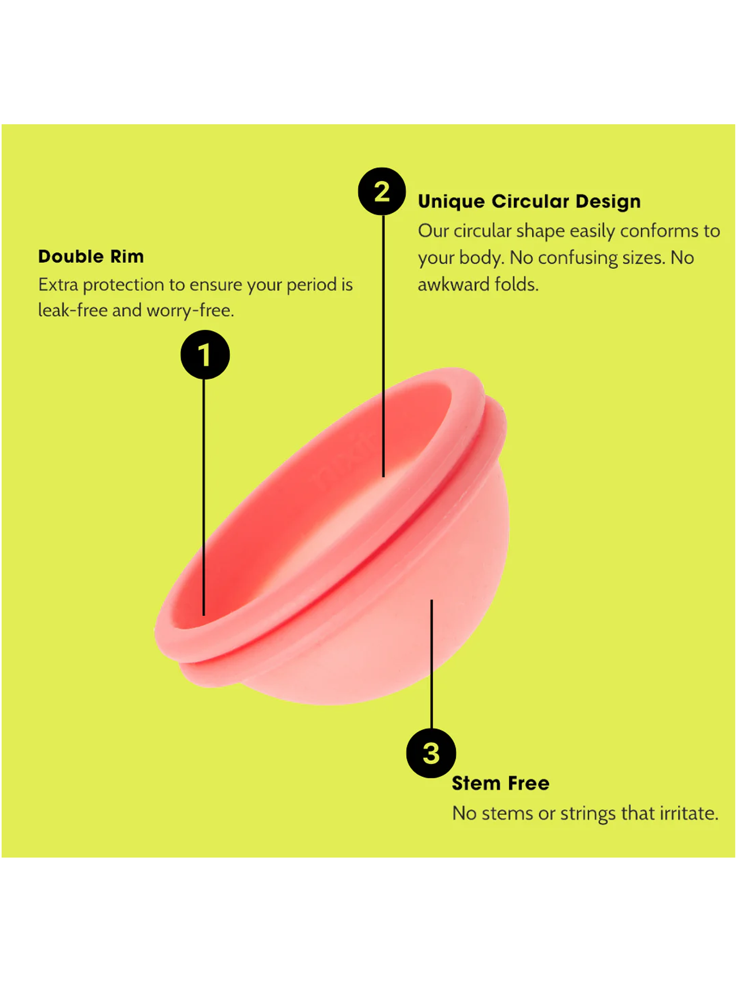 Nixit Silicone Menstrual Features