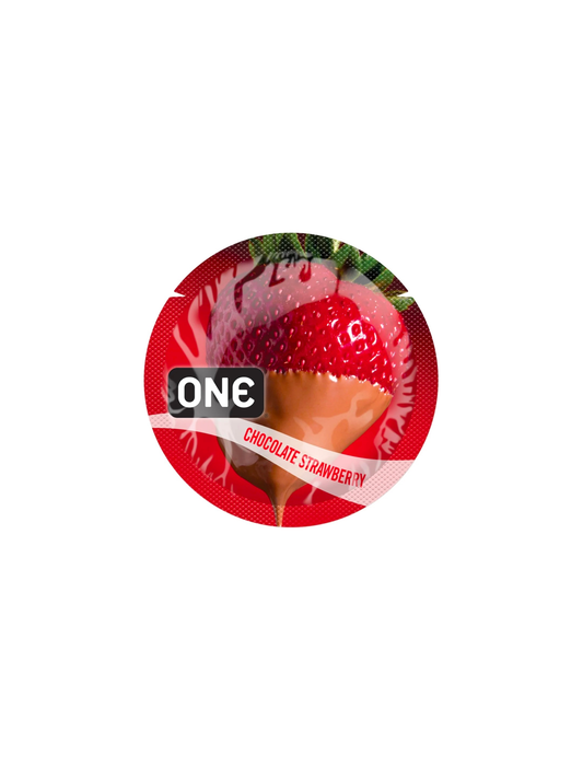 One FlavourWaves Chocolate Strawberry Condom wrapper
