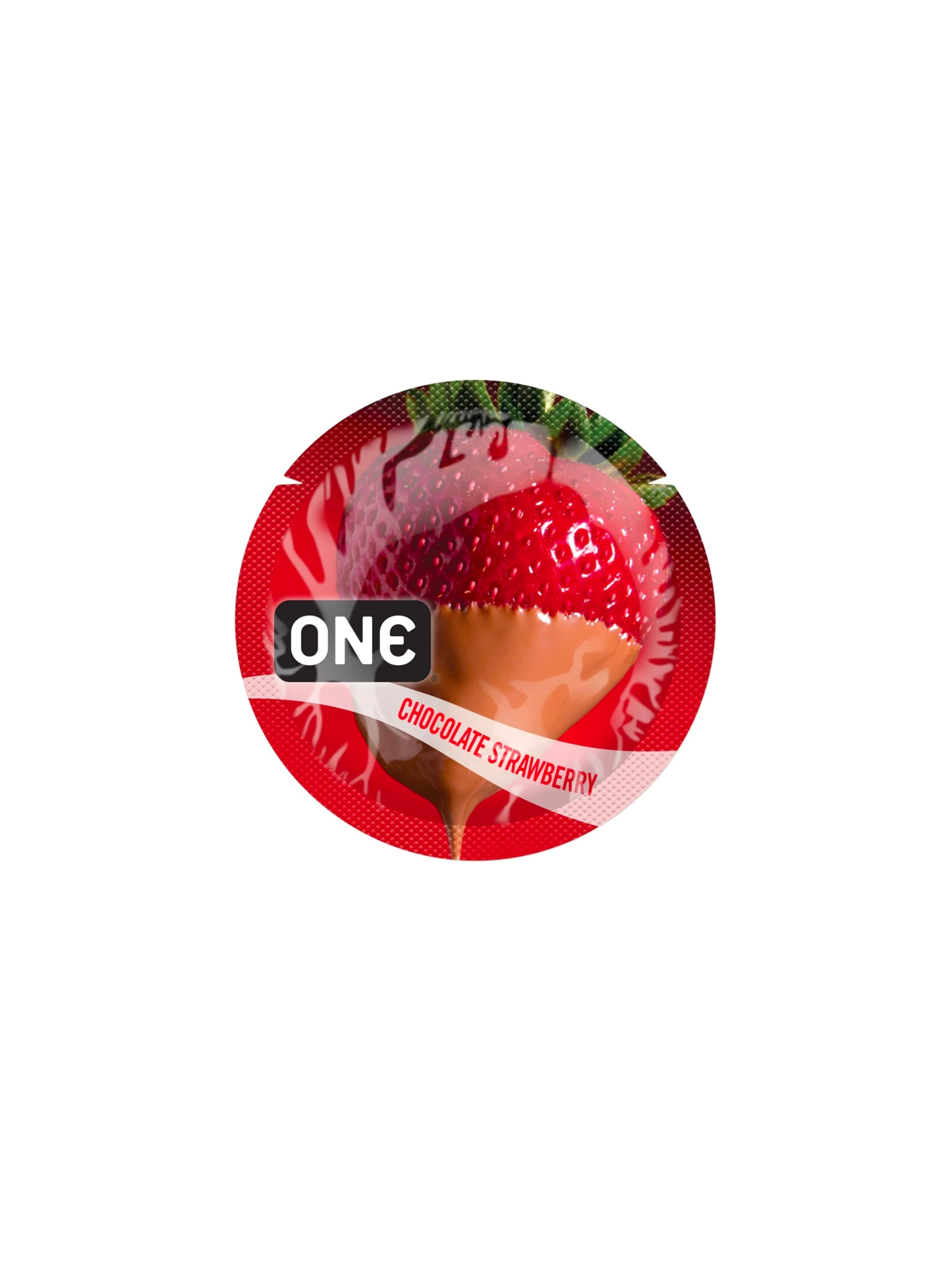 One FlavourWaves Chocolate Strawberry Condom wrapper