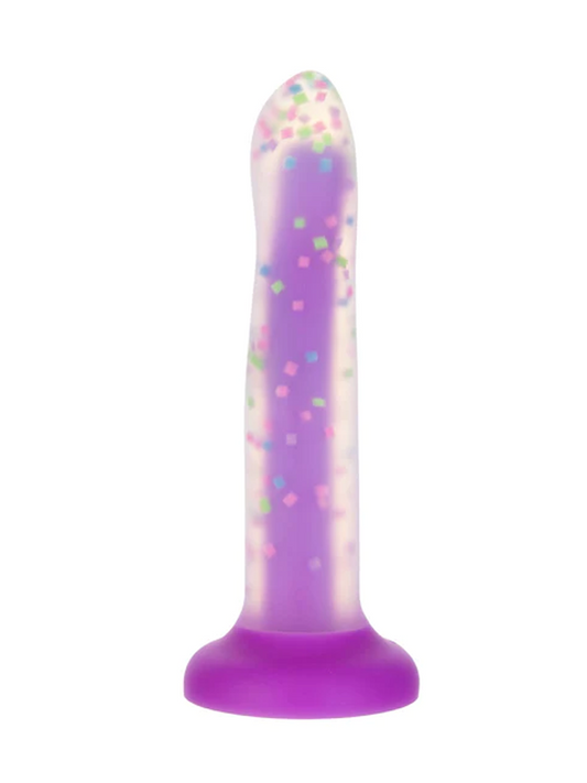 Rave Posable Confetti Dildo standing straight