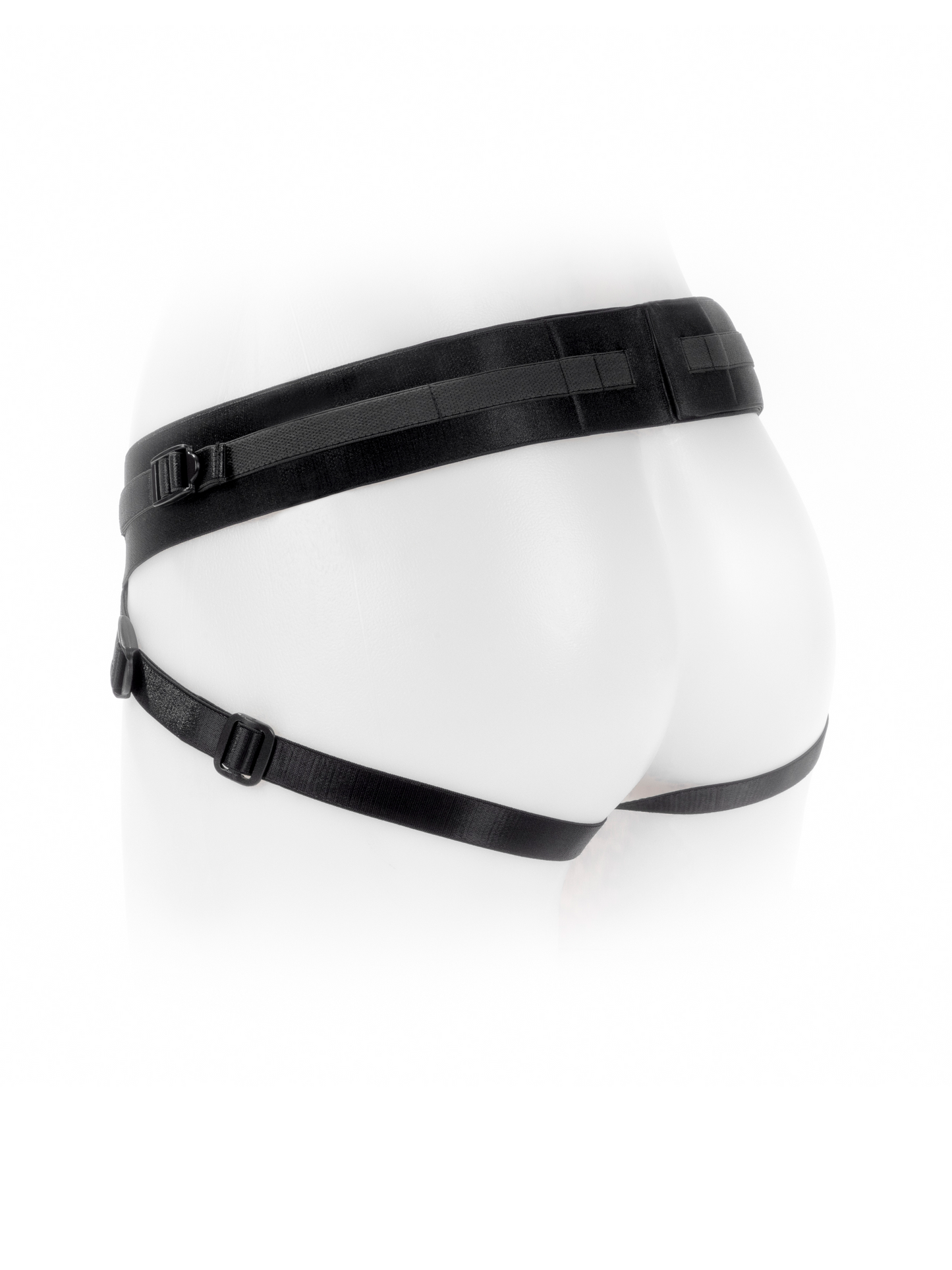 MySpare Harness in black with velcro adjustable straps from back 