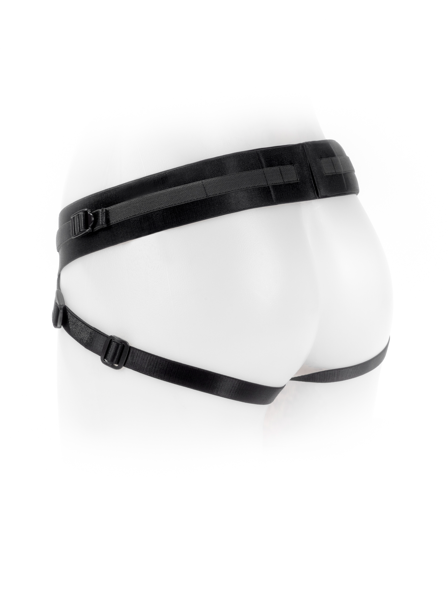 MySpare Harness in black with velcro adjustable straps from back 