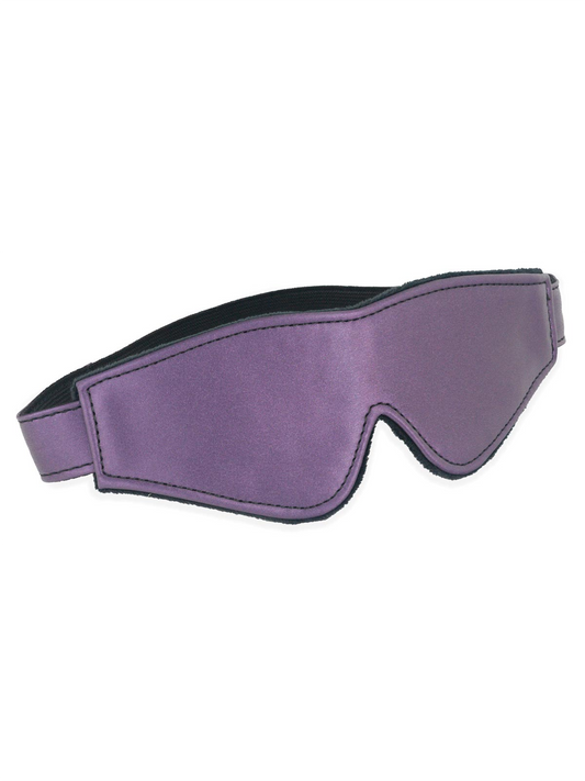 Shiny purple blindfold with padded black interior