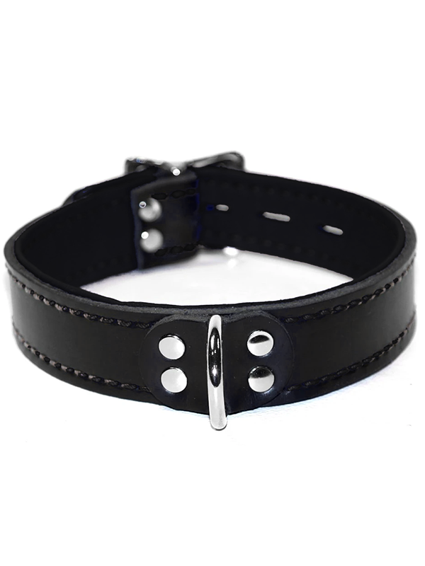 6Whips Lined Dee Ring Collar Black - Come As You Are