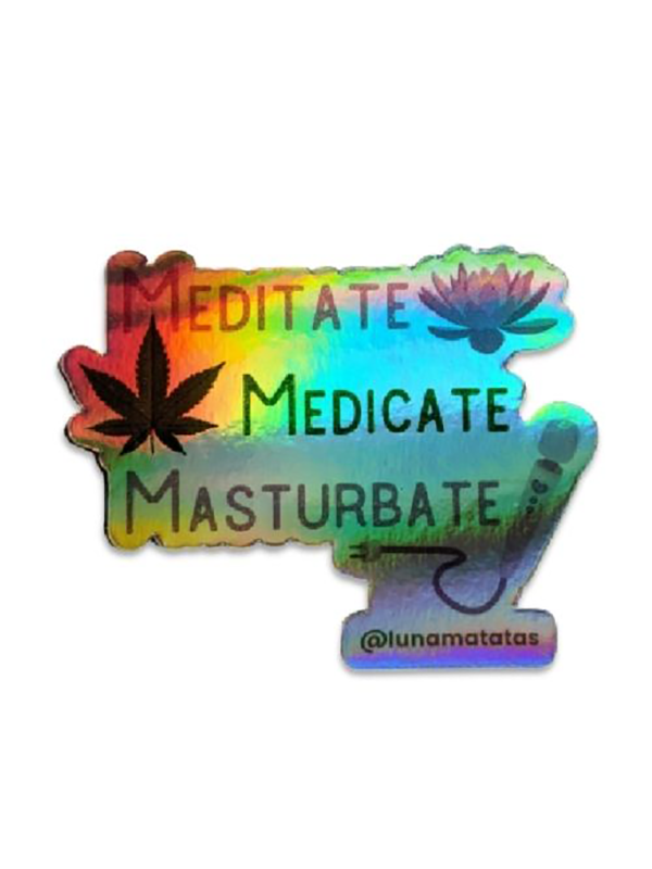 Meditate Medicate Masturbate Sticker by Luna Matatas