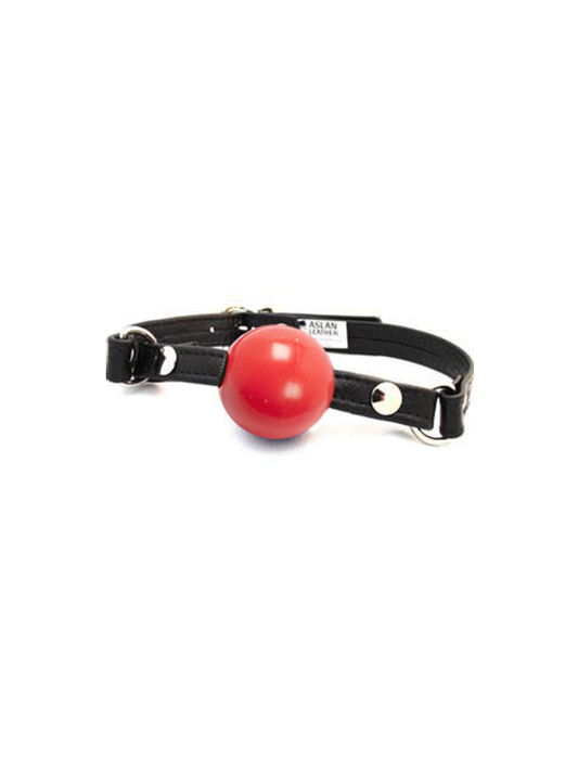 Aslan Leather Silicone Ball Gag Red - Come As You Are