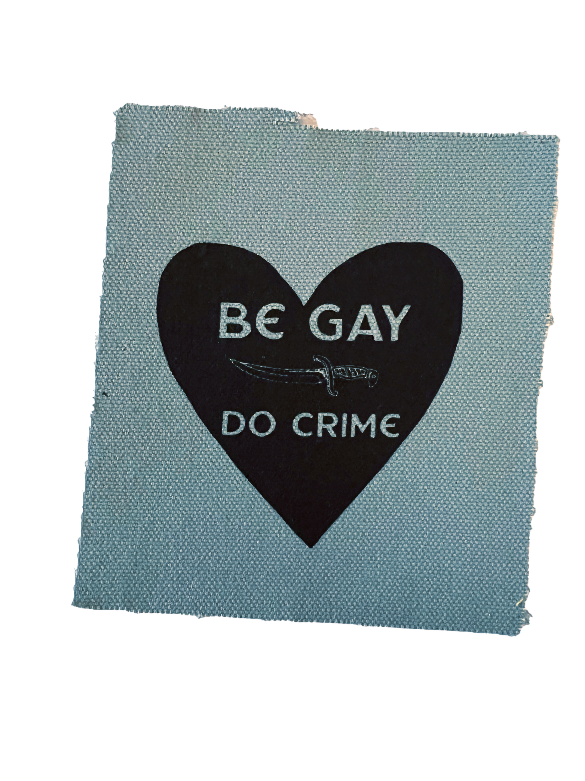 Be Gay Do Crime Patch Light Blue