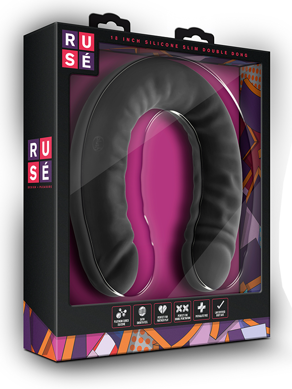 Blush Ruse Thick Silicone Double Headed Dildo in Packaging
