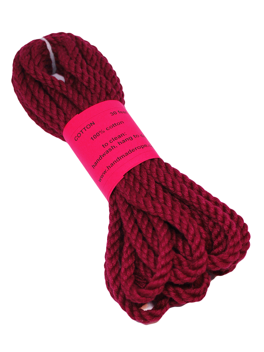 Handmade Cotton Bondage Rope Burgundy - Come As You Are