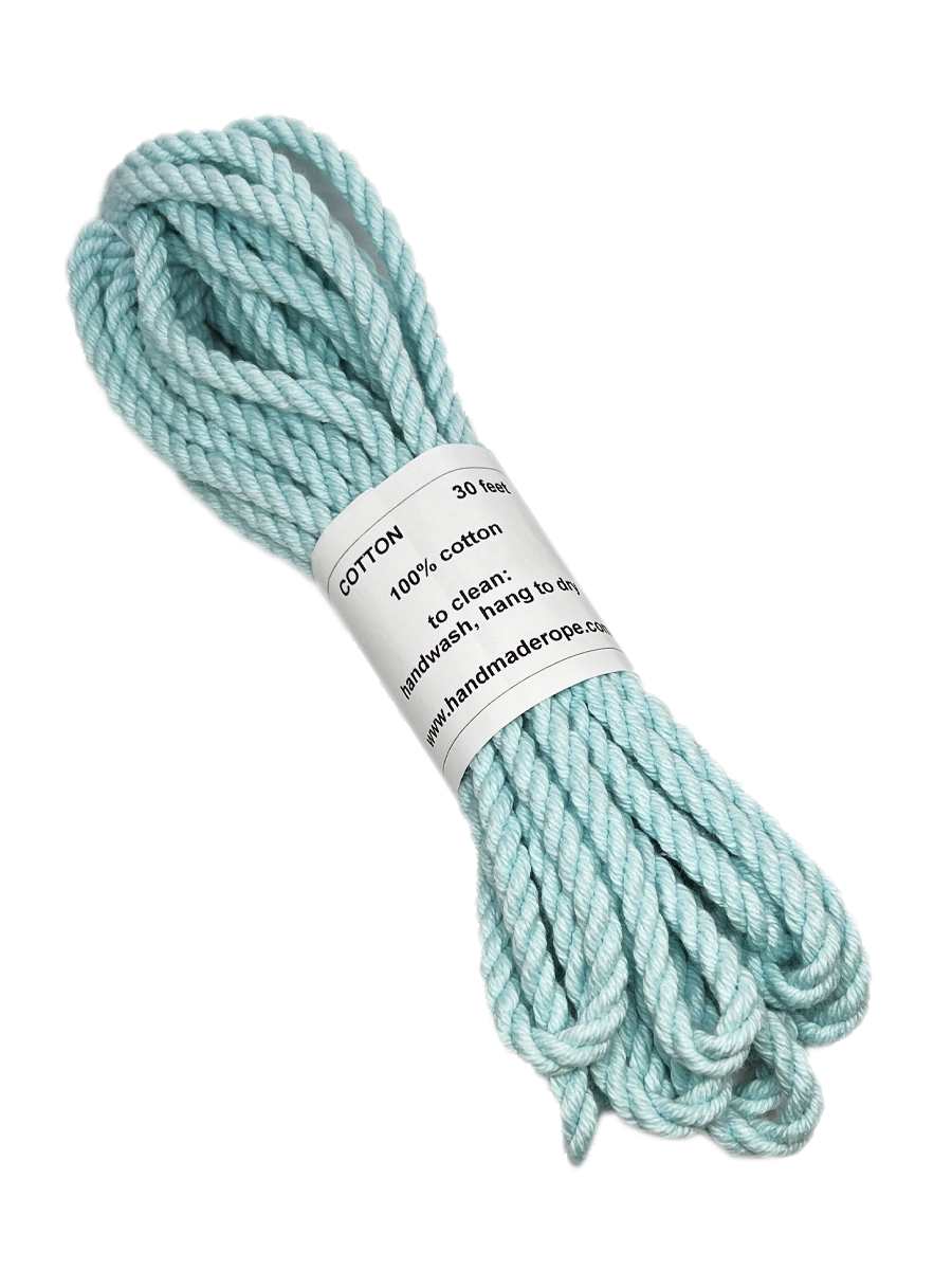 Handmade Cotton Bondage Rope in Light Blue