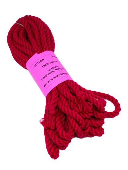 Handmade Cotton Bondage Rope Red - Come As You Are