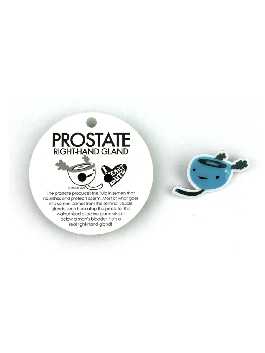 I Heart Guts Prostate Pin with Back Info Card