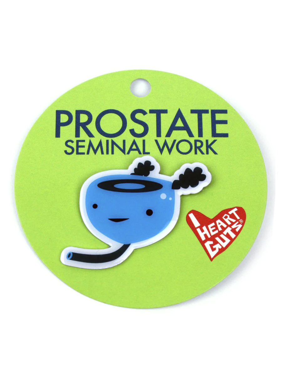 I Heart Guts Prostate Pin on Card