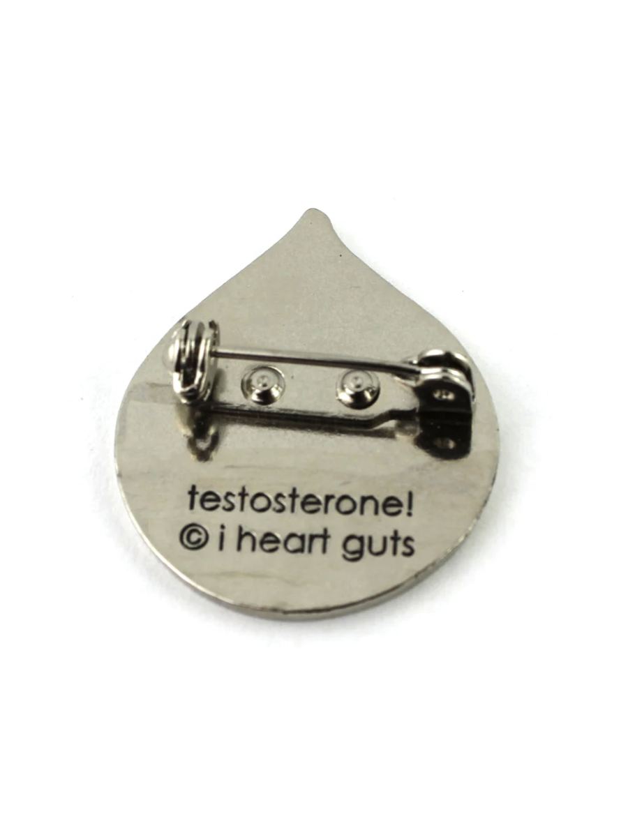 I Heart Guts Testosterone Pin Backing