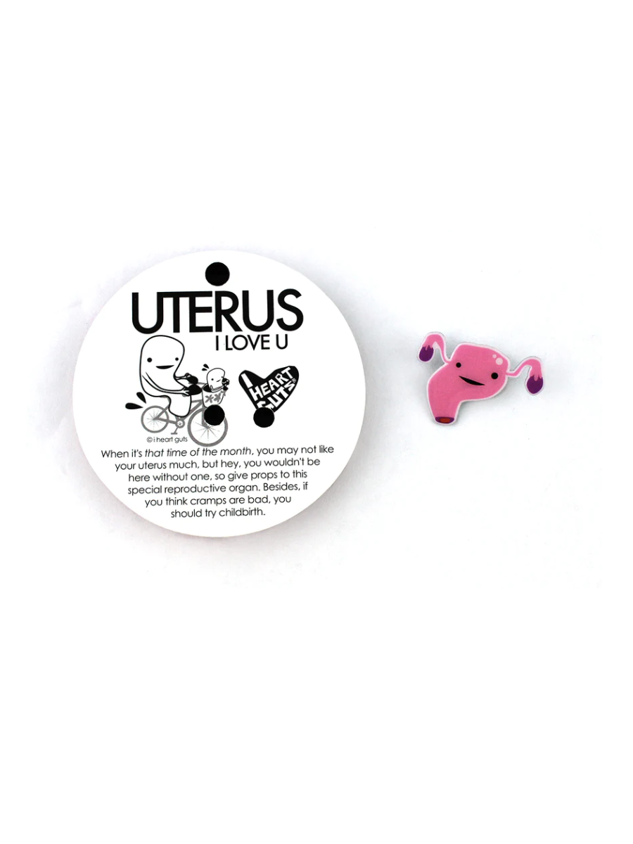 I Heart Guts Uterus Pin with Card