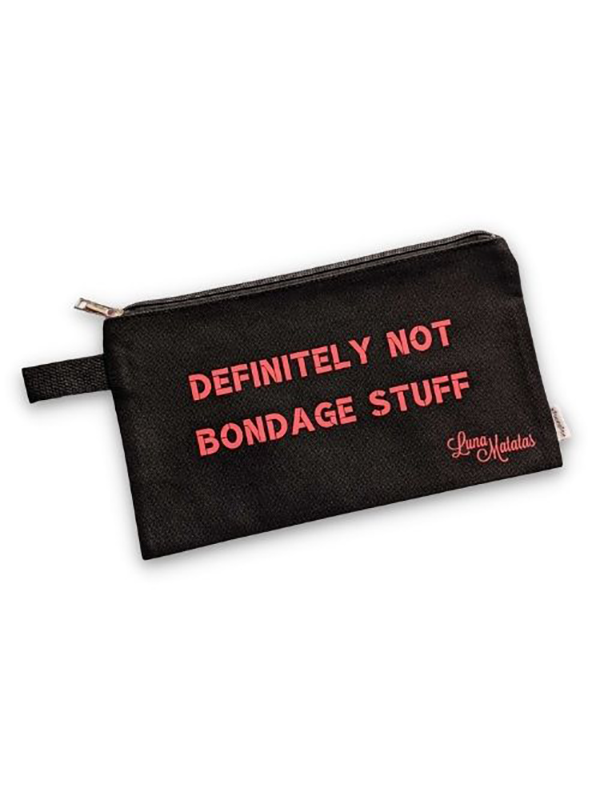 Luna Matatas Toy Bag: Definitely Not Bondage Stuff - Black bag, Red writing