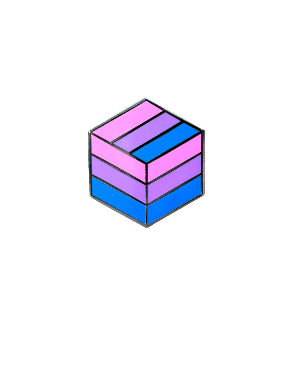 Proud Zebra Bisexual Cube Pin