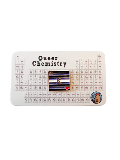 Queer Chemistry Kink Pin on Card