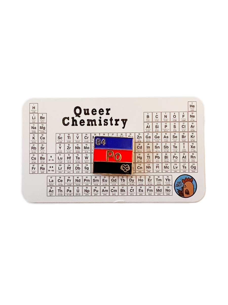 Queer Chemistry Polyamory Pin on Card