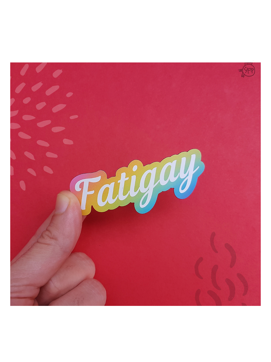 Fatigay Sticker on Red
