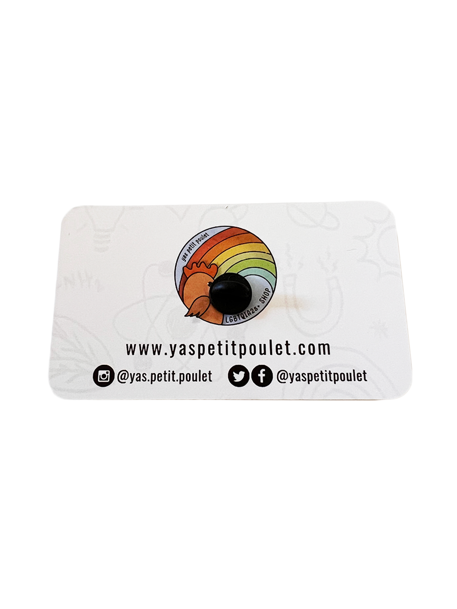 Queer Chemistry She/Her Pronoun Pin Backing