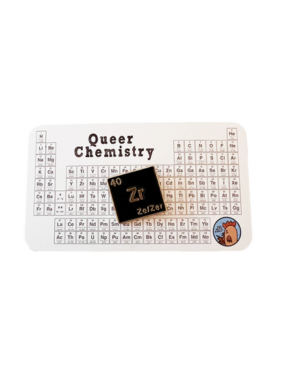 Queer Chemistry Ze/Zer Pronoun Pin